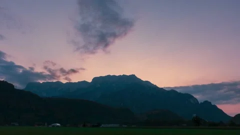 Untersberg Sunset Stock Footage 141118136