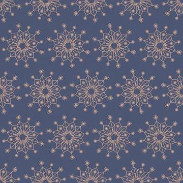 Untitled-2Snowflake seamless pattern, geometric symbol mandala, vector illust イラスト素材
