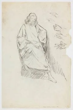 Untitled Study of a seated monk , circa 1980, by Karl Sim, Petrus van der ... Stock Photos