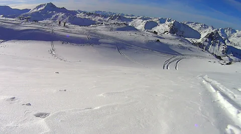 Untouched powder snow Stock Footage 33829633