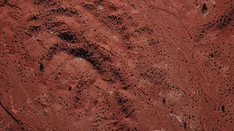 Untouched Red Earth Mars Like Utah Desert Aerial Drone Shot Stock Footage 99097076