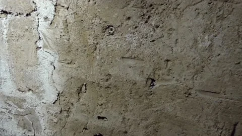 Untreated clay wall in wine cellar. Stock Footage 154979841