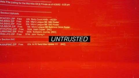 Untrusted on warning hack background screen Stock Footage 342791982