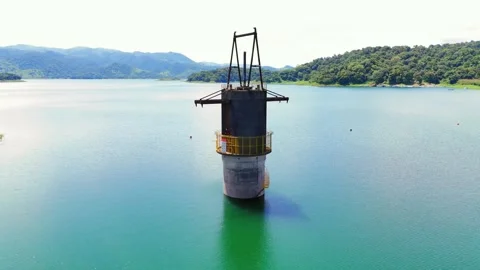 Unused hydroelectric structure Stock Footage 300608918