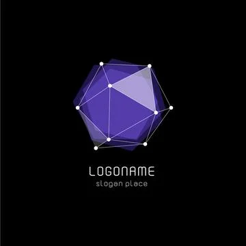 Unusual abstract geometric shapes vector logo. Circular, polygonal colorful Stock Illustration