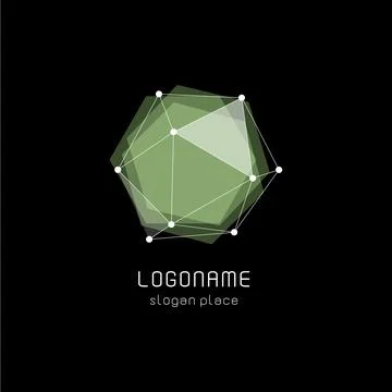 Unusual abstract geometric shapes vector logo. Circular, polygonal colorful Stock Illustration