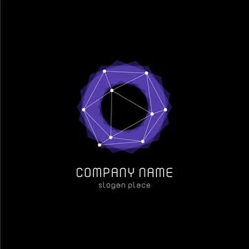 Unusual abstract geometric shapes vector logo. Circular, polygonal colorful Stock Illustration