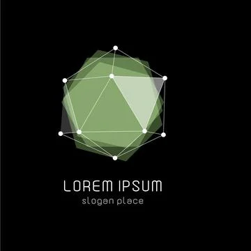 Unusual abstract geometric shapes vector logo. Circular, polygonal colorful Stock Illustration