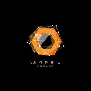 Unusual abstract geometric shapes vector logo. Circular, polygonal colorful Stock Illustration