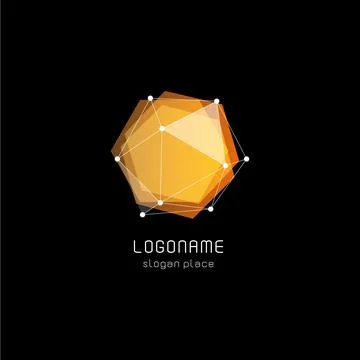 Unusual abstract geometric shapes vector logo. Circular, polygonal colorful Stock Illustration