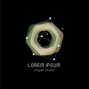 Unusual abstract geometric shapes vector logo. Circular, polygonal colorful Stock Illustration