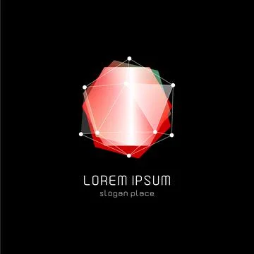 Unusual abstract geometric shapes vector logo. Circular, polygonal colorful Stock Illustration