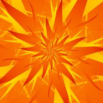 An unusual abstract square pattern of a flower that looks like a star with long Stock Illustration