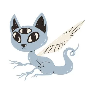 An unusual alien cat Stock Illustration