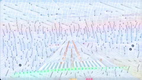 Unusual and unique map animation of airplane landing on airport runway Stock Footage 241976282
