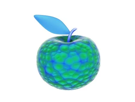 Unusual apple isolated on white background, 3d render Stock Illustration