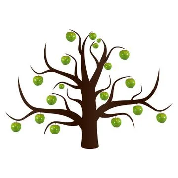 The unusual apple-tree Stock Illustration