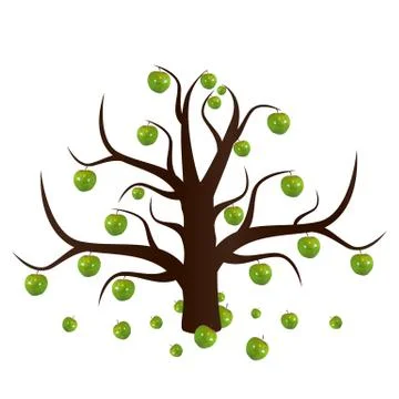The unusual apple-tree Stock Illustration