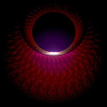 Unusual bright object on a dark background . Cosmic fantasy flower.3d. Stock Illustration