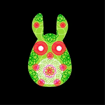Unusual bunny for the Easter design and cards. Rabbit silhouettes  Stock Illustration