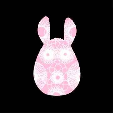 Unusual bunny for the Easter design and cards. Rabbit silhouettes  Stock Illustration
