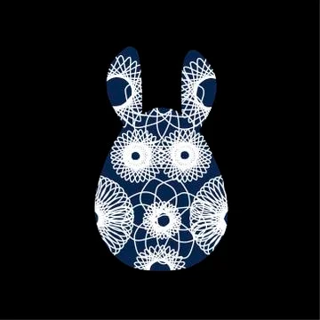 Unusual bunny for the Easter design and cards. Rabbit silhouettes  Stock Illustration