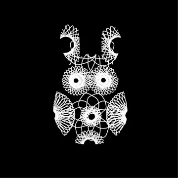 Unusual bunny for the Easter design and cards. Rabbit silhouettes  Stock Illustration