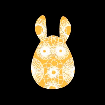 Unusual bunny for the Easter design and cards. Rabbit silhouettes Stock Illustration
