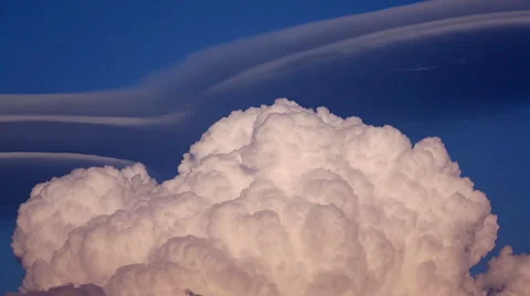 Unusual clouds with blue sky on summer day Stock Footage 52401294