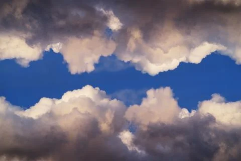 Unusual clouds in the sky background. concept Stock Photos
