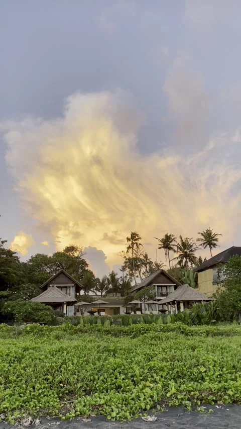 Unusual clouds at sunset Stock Footage 283816586