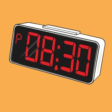 Unusual design of a digital desktop clock Stock Illustration