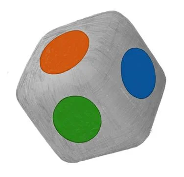 Unusual dice, game cube, isolated cube with color sides Stock Illustration