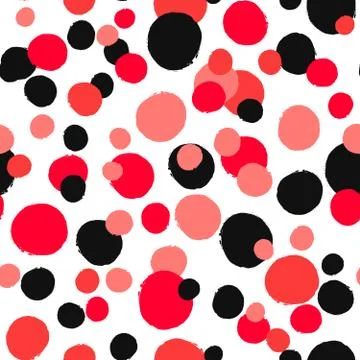 Unusual Dots Pattern Painted Red White Black Stock Illustration