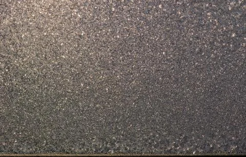 Unusual  frost on a window at sunset Stock Photos
