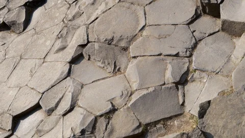 Unusual hexagon crystal rock pattern (Basalt) Stock-Footage 94151400