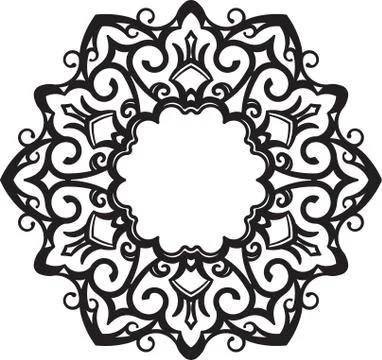 Unusual, hexagonal, lace frame, decorative element with empty place for your  Stock Illustration
