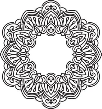 Unusual, hexagonal, lace frame, decorative element with empty place for your  스톡 일러스트