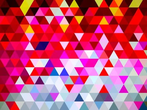 	An unusual illustration of exquisite geometric pattern of colorful triangles Stock Illustration