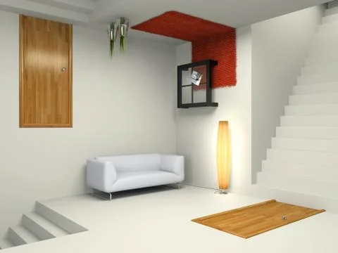 Unusual modern interior Stock Illustration