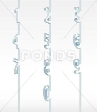 Unusual numbers, lines formed in shape of numers Stock Illustration