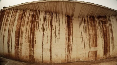 Unusual Pattern From Traces of Water Currents on Ancient Canal Wall Sanliurfa Stock Footage 75415020