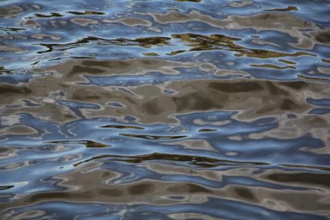 Unusual reflection of clouds and sky on the waves Stock Photos
