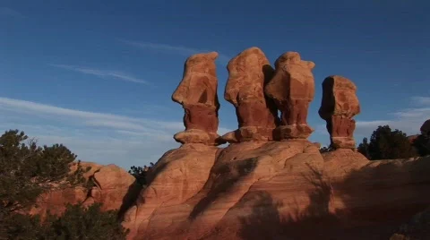 Unusual rock formations in Canyonlands National Park in Utah Stock Footage