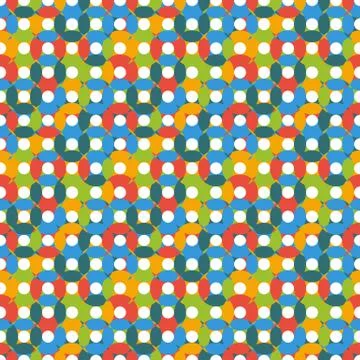 Unusual seamless pattern made of round shapes in bright kid colors Stock Illustration