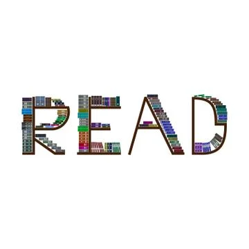 Unusual shape bookshelf Stock Illustration