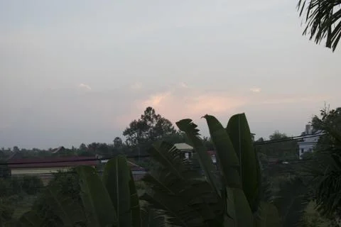 Unusual sunset and cloud light Stock Photos