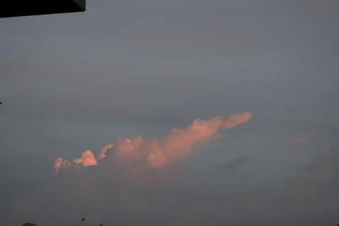Unusual sunset and cloud light Stock Photos
