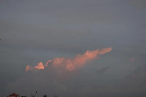Unusual sunset and cloud light Stock Photos