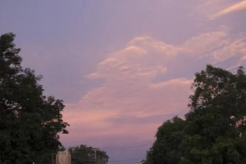 Unusual sunset and cloud light Stock Photos